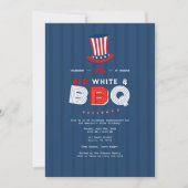 Rood Wit en BBQ 4 juli Amerika 250 Jaar Kaart (Voorkant)