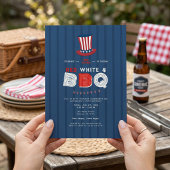 Rood Wit en BBQ 4 juli Amerika 250 Jaar Kaart