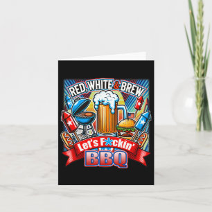 Rood wit en BBQ 4 juli Amerikaanse vlag Kaart