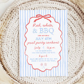 Rood wit en BBQ 4 juli feest Kaart