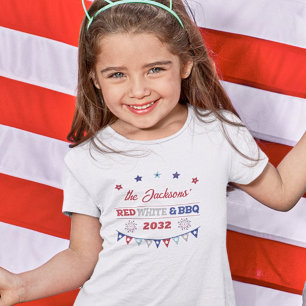 Rood wit en BBQ 4 juli patriottisch vuurwerk T-shirt