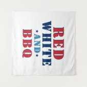 Rood Wit en BBQ Grappige 4 juli Wandkleed (Voorkant (horizontaal))