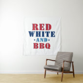 Rood Wit en BBQ Grappige 4 juli Wandkleed (In situ)