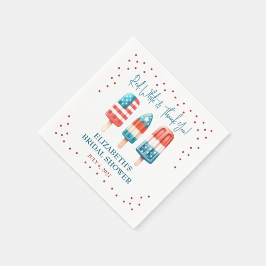 Rood, wit en bedankt! Patriotic Popsicle Shower Servet (Hoek)