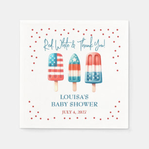 Rood, wit en bedankt! Patriotic Popsicle Shower Servet