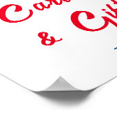 Rood wit en behoorlijk Baby shower Kaarten en cade Poster (Hoek)