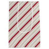 Rood, wit en beige strepjes kleine cadeautas (Achterkant)