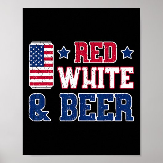 Rood wit en bier Shirt - Verenigde Staten 4 juli D Poster (Voorkant)
