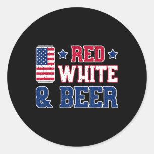 Rood wit en bier Shirt - Verenigde Staten 4 juli D Ronde Sticker