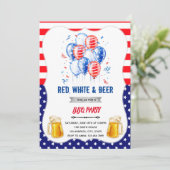 Rood wit en bier uitnodiging (Staand voorkant)