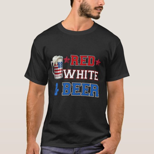 Rood Wit En Bier - USA 4 Juli Drink Gift T-shirt (Voorkant)
