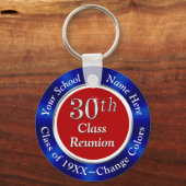 Rood, wit en blauw 30e klasse reünie sleutelhanger (Voorkant)