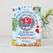 Rood Wit en Blauw 30e verjaardag BBQ Pool Party Kaart (Staand voorkant)