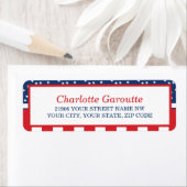 Rood, Wit en Blauw 4 juli adreslabel Etiket (Insitu)