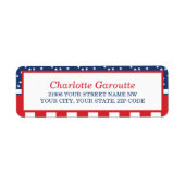 Rood, Wit en Blauw 4 juli adreslabel Etiket (Voorkant)