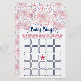 Rood, wit en blauw 4 juli Baby shower bingo