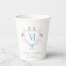 Rood, Wit en Blauw 4 juli BBQ Monogram Crest