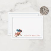 Rood Wit en Blauw 4 juli Beach Chair Notitiekaartje (Voorkant / Achterkant in situ)