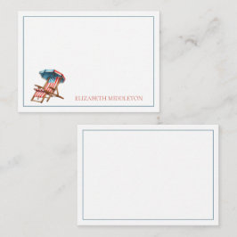 Rood Wit en Blauw 4 juli Beach Chair Notitiekaartje