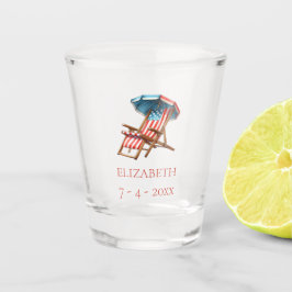 Rood Wit en Blauw 4 juli Beach Chair Shot Glas