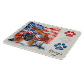 Rood Wit en Blauw 4 juli Boxer Amerikaanse Vlag Snijplank (Hoek)