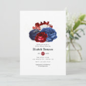 Rood Wit en Blauw 4 juli Bruidsfeest Kaart (Staand voorkant)