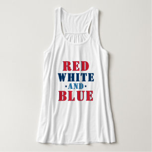 Rood Wit en Blauw 4 juli Dames Tanktop