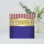 Rood wit en blauw 4 juli-feest kaart (Staand voorkant)