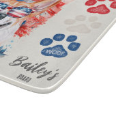 Rood Wit en Blauw 4 juli Grappige Corgi Hond Snijplank (Hoek)