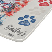 Rood Wit en Blauw 4 juli Grappige Dalmatiër Hond Snijplank (Hoek)