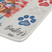 Rood Wit en Blauw 4 juli Grappige Labrador Hond Snijplank (Hoek)