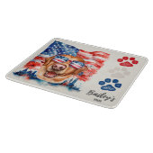 Rood Wit en Blauw 4 juli Grappige Labrador Hond Snijplank (Hoek)
