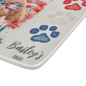 Rood Wit en Blauw 4 juli Grappige Poodle Hond Snijplank (Hoek)