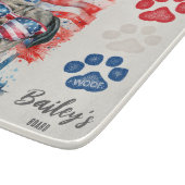 Rood Wit en Blauw 4 juli Grappige Pug Hond Snijplank (Hoek)