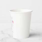 Rood, Wit en Blauw 4 juli Monogram Crest Papieren Bekers (Links)