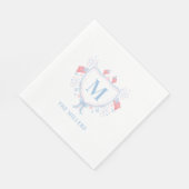 Rood, Wit en Blauw 4 juli Monogram Crest Servet (Hoek)