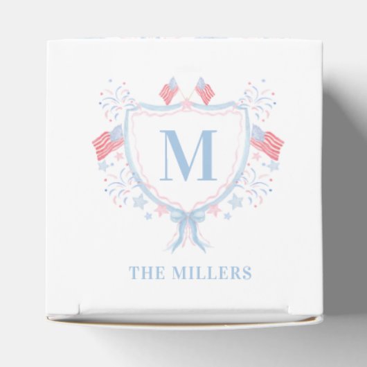 Rood, Wit en Blauw 4 juli Vlag Patroon Bedankdoosjes (Bovenkant)