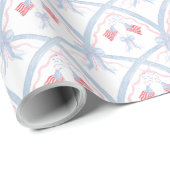 Rood, Wit en Blauw 4 juli Vlag Patroon Cadeaupapier (Rol Hoek)
