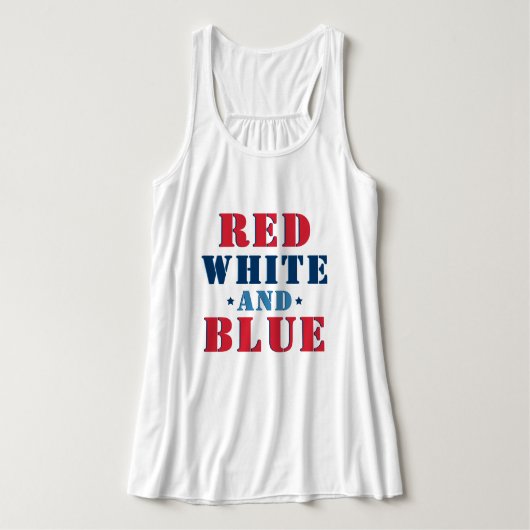 Rood wit en blauw 4 juli vrouwen tanktop (Design voorkant)