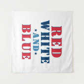 Rood Wit en Blauw 4 juli Wandkleed (Voorkant (horizontaal))