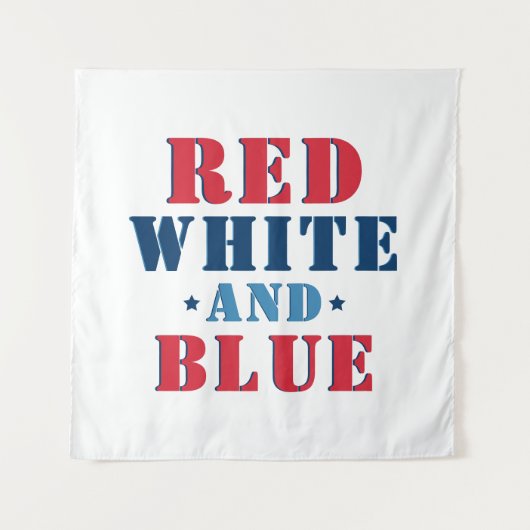 Rood Wit en Blauw 4 juli Wandkleed (Voorkant)