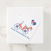 Rood Wit en Blauw 4 juli Whimsical Fiets  Bedankjes Labels (In situ)