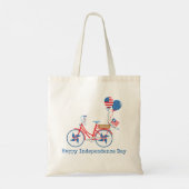 Rood Wit en Blauw 4 juli Whimsical Fiets  Tote Bag (Achterkant)