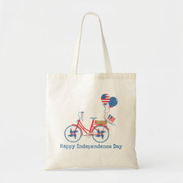 Rood Wit en Blauw 4 juli Whimsical Fiets Tote Bag