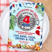 Rood Wit en Blauw 4 juli Zwembad Party BBQ Kaart