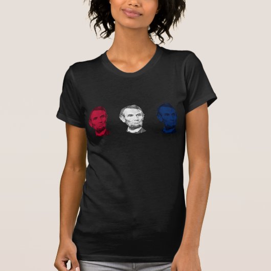 Rood, wit en blauw Abraham Lincoln T-shirt (Voorkant)