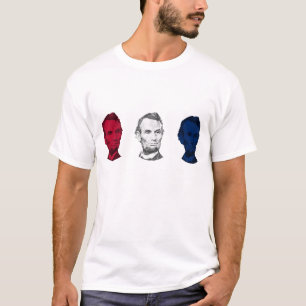 Rood, wit en blauw Abraham Lincoln T-shirt