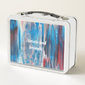  rood wit en blauw abstract lunchbox (Achterkant)