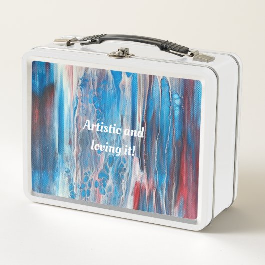  rood wit en blauw abstract lunchbox (Voorkant)