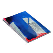 Rood, wit en blauw abstract - notitieboek (Rechterzijde)